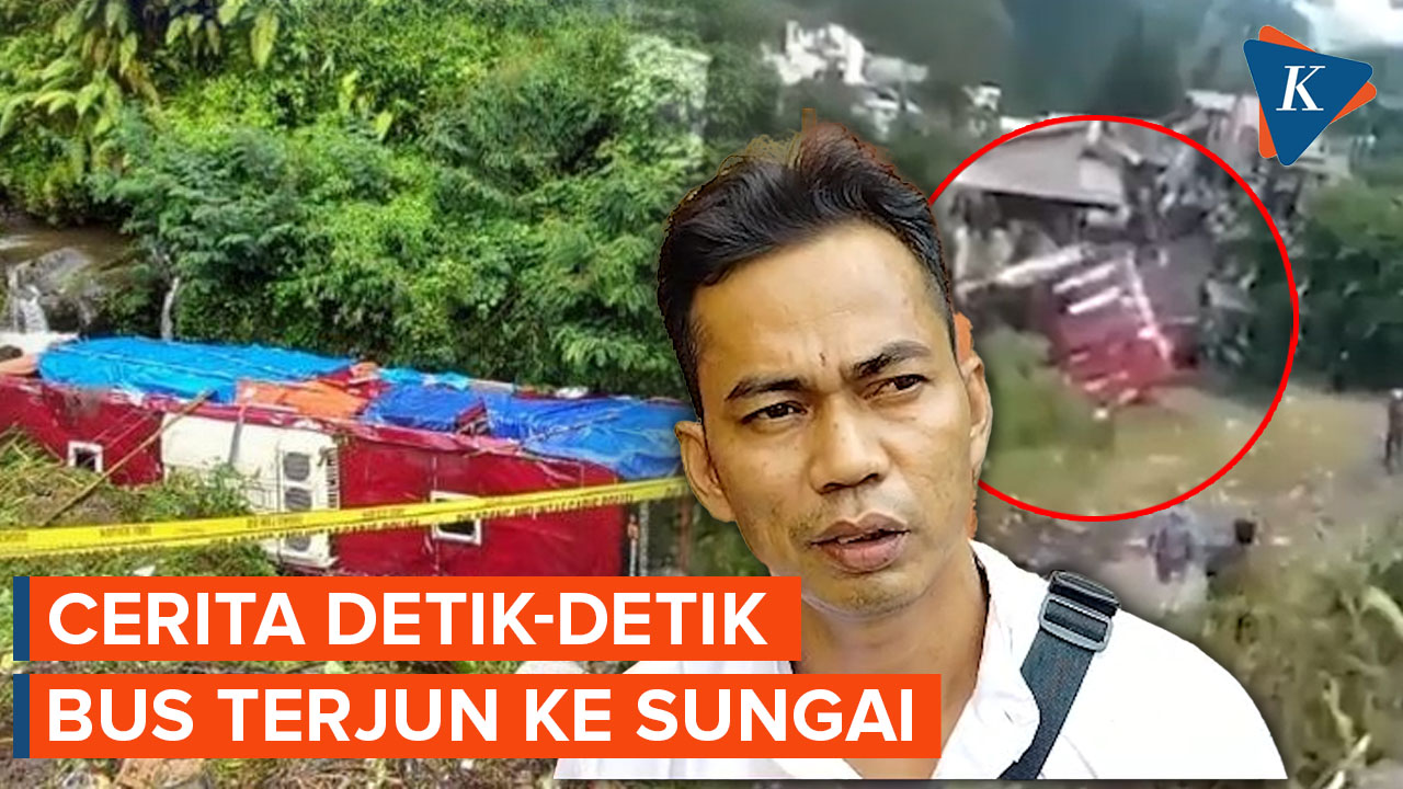 Suasana Kepanikan di Dalam Bus Peziarah yang Terjun ke Sungai Guci Tegal