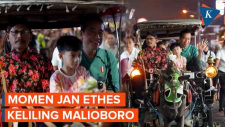 Momen Jokowi Naik Andong Bareng Jan Ethes Keliling Malioboro
