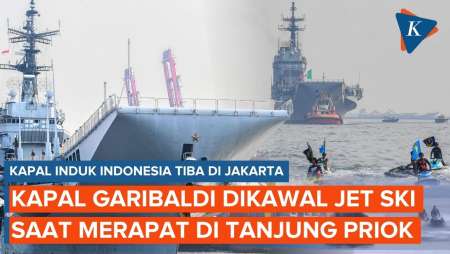 Detik-detik Kapal Induk Garibaldi Masuk Pelabuhan Tanjung Priok Jakarta