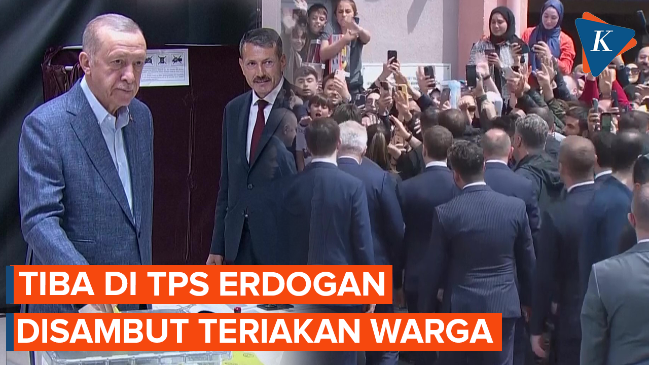 Sorak Sorai Warga Turkiye Sambut Erdogan di TPS