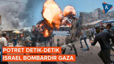 Potret Detik-detik Israel Gempur Gaza, Ciptakan Ledakan Besar dan Asap Hitam