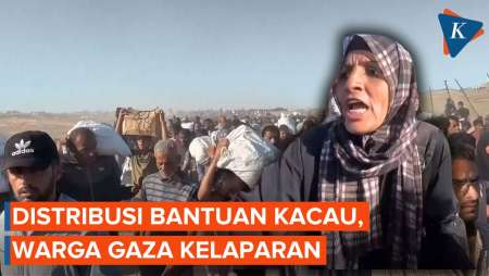 Distribusi Bantuan di Gaza Kacau, Warga Palestina Menjerit Kelaparan