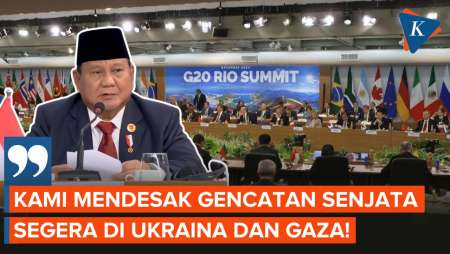 KTT G20: Prabowo Serukan Gencatan Senjata di Ukraina dan Gaza