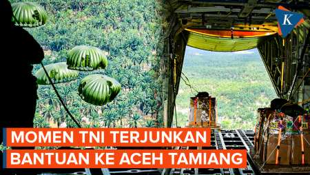 Detik-detik TNI Kirim Bantuan Ke Aceh Tamiang, Logistik Diterjunkan Menggunakan Parasut