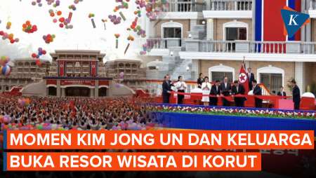 Momen Kim Jong-un dengan Istri dan Anaknya Membuka Resor Wisata di Korea Utara