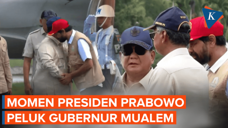 Tiba Di Aceh, Prabowo Langsung Peluk Gubernur Mualem
