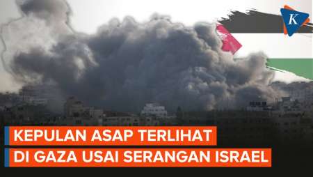 Penampakan Jalur Gaza yang Diselimuti Asap Tebal Usai Serangan Israel