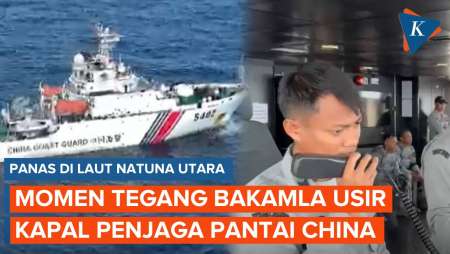 Momen Tegang! Detik-detik Bakamla Usir Kapal China di Laut Natuna Utara