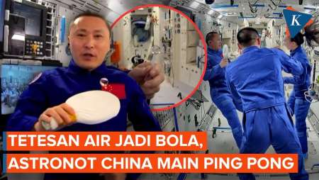 Aksi Astronot China Main Pingpong di Stasiun Luar Angkasa