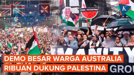 Lautan Manusia di Australia Dukung Palestina, Pendiri Wikileaks Juga Ikut!