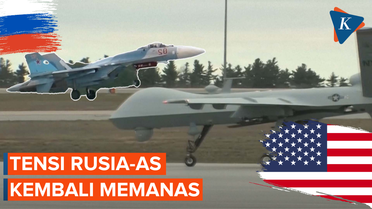 Memanas, Jet Tempur Rusia Tabrak Drone AS di Laut Hitam