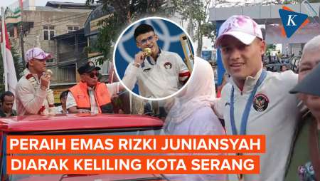 Disambut Bak Pahlawan, Rizki Juniansyah Diarak Keliling Serang