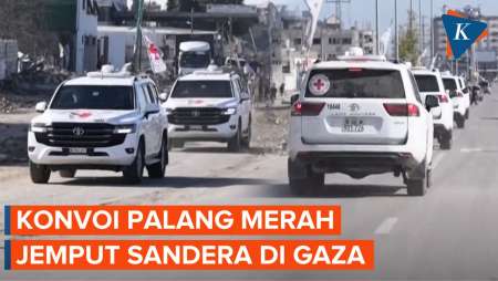 Konvoi Mobil Palang Merah Menuju Gaza Jelang Pembebasan Sandera Israel