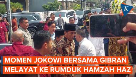Jokowi Melayat ke Rumah Duka Hamzah Haz Bersama Gibran