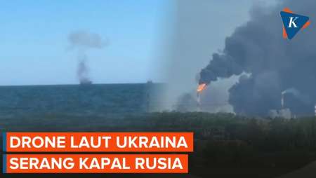 Drone Laut Ukraina Tenggelamkan Kapal Rusia Di Dekat Istana Putin