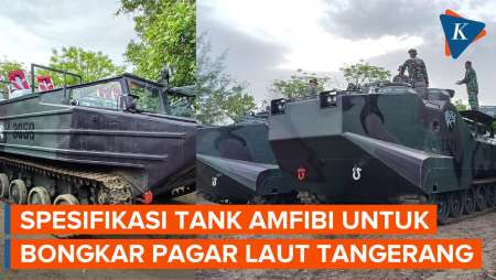 Penampakan Tank Amfibi TNI AL untuk Bongkar Pagar Laut Tangerang