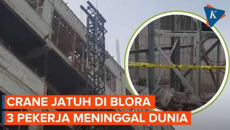 Lift Crane Proyek Jatuh di RS PKU Muhammadiyah Blora, 3 Pekerja Tewas