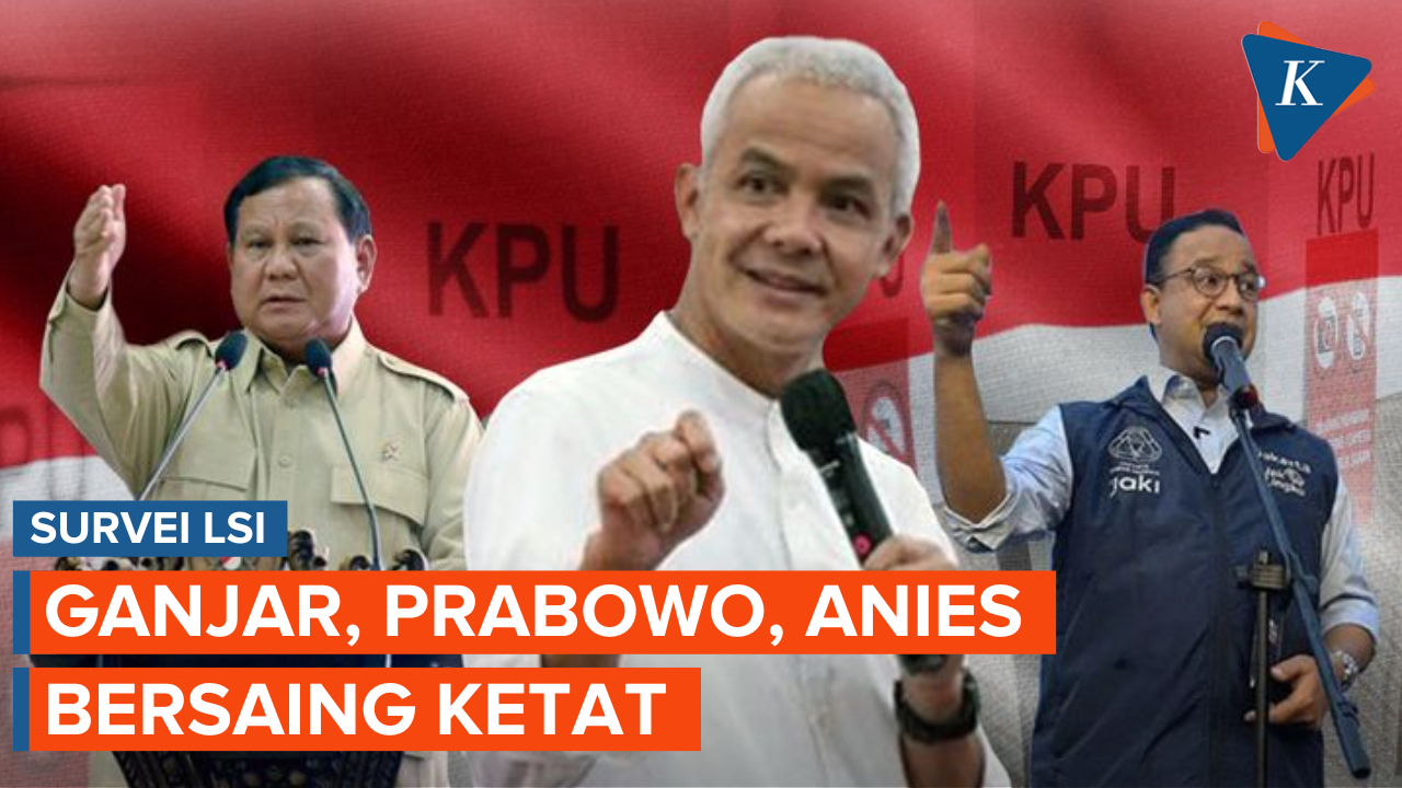 Survei LSI: Elektabilitas Ganjar, Prabowo, dan Anies Bersaing Ketat