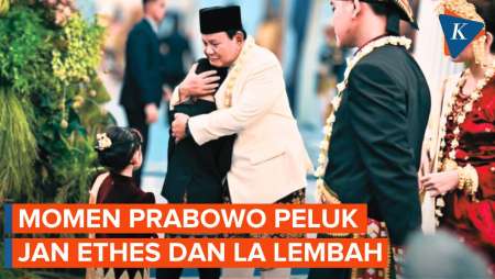 Momen Prabowo Peluk Jan Ethes dan La Lembah Usai Upacara 17 Agustus di Istana