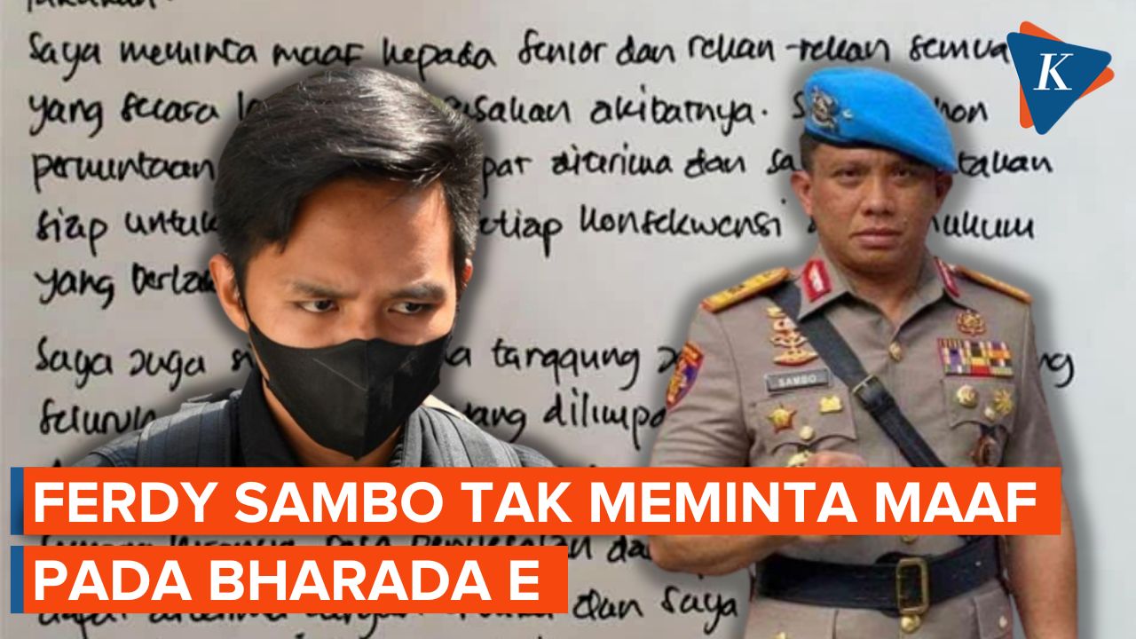 Surat Tulisan Tangan Ferdy Sambo Tak Meminta Maaf pada Tamtama Polri
