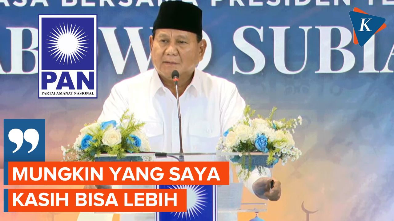 Pidato di Depan Zulhas, Prabowo Janjikan PAN Dapat "Bonus"