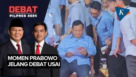 Jelang Debat Usai, Prabowo Duduk Baca Catatan Dipantau Gibran, RK,…