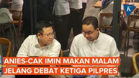 Momen Anies dan Cak Imin Makan Malam Bareng Sebelum Debat