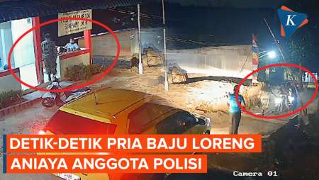 Tanpa Peringatan! Inilah Detik-detik Pria Seragam Loreng Aniaya Polisi