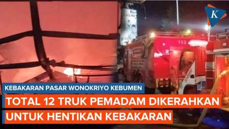 Kebakaran Melanda Pasar Wonokriyo Kebumen, 12 Truk Pemadam Kebakaran Dikerahkan