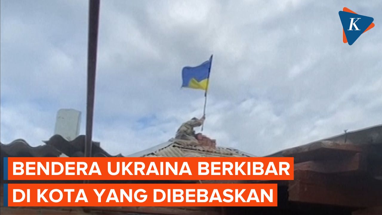 Bendera Ukraina Berkibar di Kota-kota yang Dibebaskan