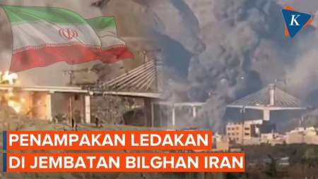 Detik-detik Serangan Hantam Jembatan Bilghan di Iran