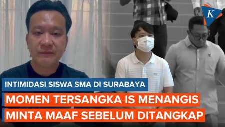 Momen Tersangka Intimidasi Siswa SMA di Surabaya Ivan Sugianto Menangis sebelum Ditangkap Polisi