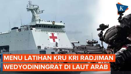 Intip Latihan Kru KRI Radjiman Wedyodiningrat saat Lintasi Laut Arab