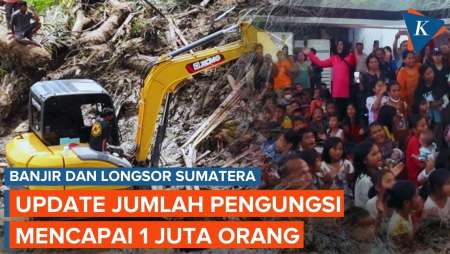 Update BNPB  Banjir Sumatera: Jumlah Pengungsi Capai 1 Juta Orang, Korban Jiwa 631