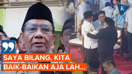 Mahfud Peluk Gibran dan Cak Imin Usai Debat Capres, Ini yang Dibicarakan