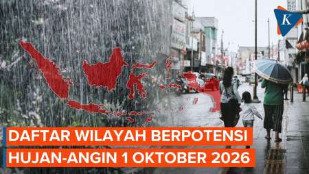 BMKG Peringatkan Potensi Hujan Lebat Dan Angin Kencang 1 Oktober 2026, Ini Wilayahnya