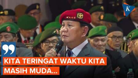 Momen Prabowo Ingat Masa Muda Saat Pidato di Hadapan Para…