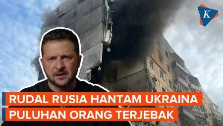 Rudal Rusia Serang Ukraina, Puluhan Orang Terjebak di Reruntuhan