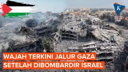 Penampakan Terkini Puing-puing Bangunan Hancur di Jalur Gaza, Akibat Konflik Israel-Hamas