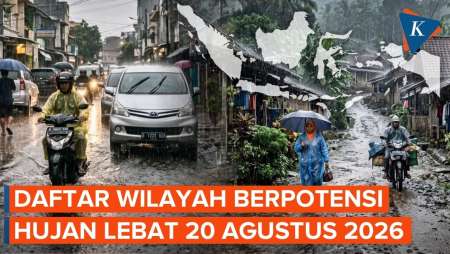 BMKG Peringatkan Potensi Hujan Lebat Besok 20 Agustus 2026, Di Mana Saja?