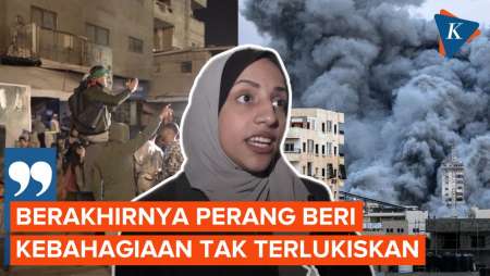 Sorak Sorai Warga Gaza Sambut Gencatan Senjata Israel-Hamas