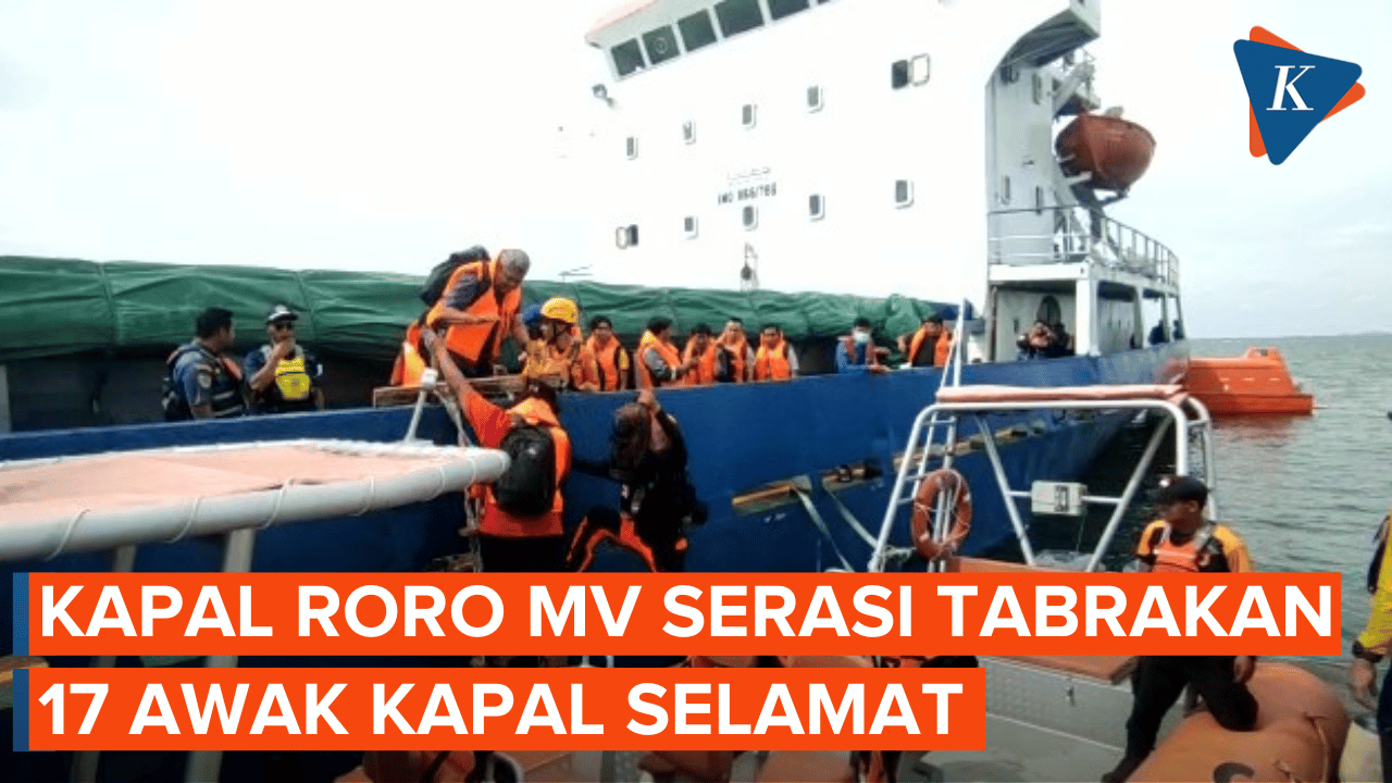 Roro MV Serasi 1 Tenggelam di Selat Bangka, 17 Awak Selamat
