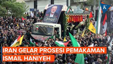 Detik-detik Pemakaman Haniyeh, Dishalatkan Petinggi Iran dan Dikerumuni Warga Teheran