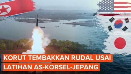 Korut Tembakkan Rudal Balistik Usai Latihan Militer AS-Korsel-Jepang