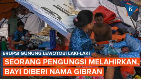 Pengungsi Erupsi Gunung Lewotobi Laki-laki Melahirkan, Bayi Dinamai Gibran