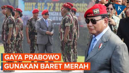 Hadiri HUT Kopassus, Prabowo Kenakan Baret Merah Lengkap dengan Bintang 4