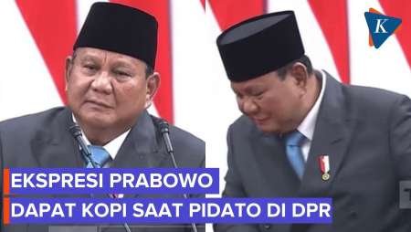 Momen Prabowo Cari Kopi Saat Pidato Di DPR, Izin Ke Puan Sebelum Minum