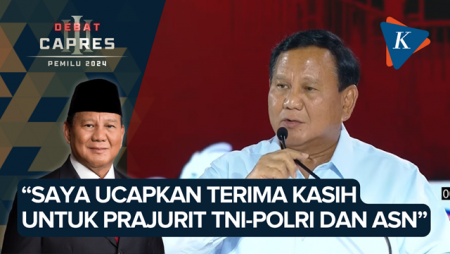 Sembari Baca Contekan, Prabowo Subianto Tutup Debat dengan Apresiasi