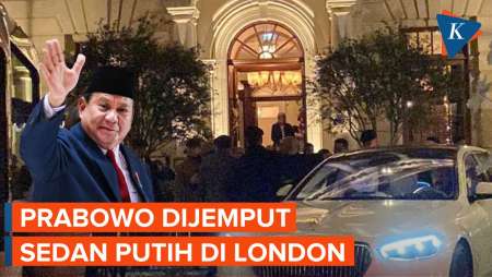 Momen Prabowo Keluar Hotel di London Menuju Abu Dhabi