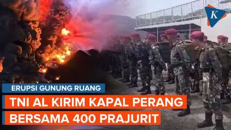 Erupsi Gunung Ruang, TNI AL Kerahkan KRI Kakap-811 dan 400 Prajurit